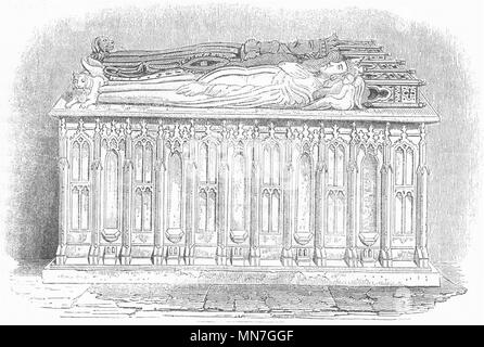 CANTERBURY. Tomb of Henry IV & his Queen, Cathedral 1845 old antique print Stock Photo