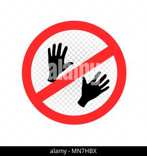 do not touch sign symbol icon Stock Vector