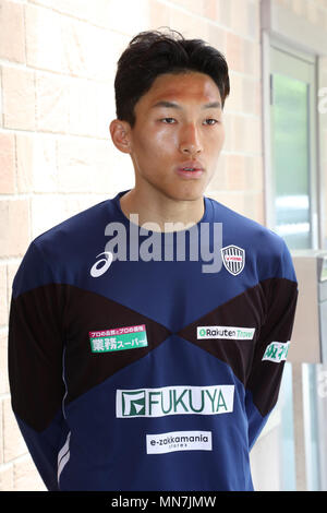 Goalkeeper Kim Seung-gyu of Vissel Kobe speaks with press in Kobe, Japan on May 14, 2018. South Korea's preliminary 28-man World Cup squad was announced Monday. Credit: Pasya/AFLO/Alamy Live News Stock Photo