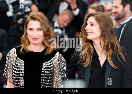 CANNES, FRANCE - MAY 14: Emmanuelle Devos and Chiara Mastroianni attends the screening of 'Blackkklansman' during the 71st annual Cannes Film Festival at Palais des Festivals on May 14, 2018 in Cannes, France Credit: BTWImages/Alamy Live News Stock Photo