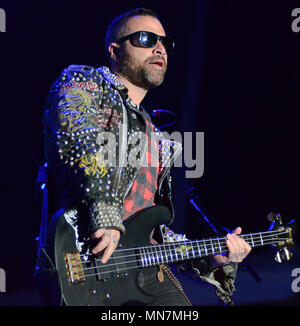 Somerset, Wisconsin, USA. 12th May, 2018. Bassist Johnny Christ of the band Avenged Sevenfold performs during the Northern Invasion Music Festival in Somerset, Wisconsin. Ricky Bassman/Cal Sport Media/Alamy Live News Stock Photo