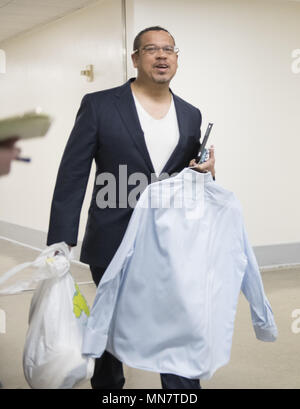 Washington, District of Columbia, USA. 20th Mar, 2018. United States Representative Keith Ellison (Democrat of Minnesota) walks through the hallway to the US House Members Gym in the Rayburn Building on Tuesday, March 20, 2018.Credit: Ron Sachs/CNP. Credit: Ron Sachs/CNP/ZUMA Wire/Alamy Live News Stock Photo