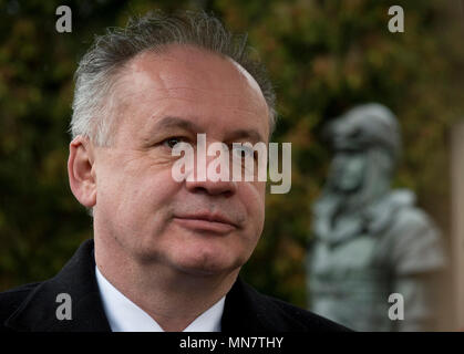 ***November 10, 2016, FILE PHOTO**** Slovak President Andrej Kiska will not be defending his post in the election scheduled for next year because he wants to spend more time with his family, he told journalists today, on Tuesday, May 15, 2018. Kiska, 55, and his wife Martina have one daughter Veronica, 13, and two sons - Viktor, 9, and Martin, 1. He also has two grown-up children from his previous marriage. The entrepreneur and philanthropist Kiska has been the head of state since 2014. He was not engaged in politics before. He defeated Prime Minister Robert Fico in the election. (CTK Photo/K Stock Photo