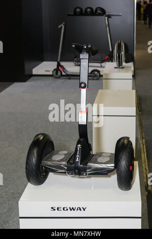 Sydney, Australia. 15th May, 2018. Sydney, Australia. 15th May, 2018. CeBIT Australia brings together the coolest technology and the world’s most innovative minds, at the International Convention Centre , Darling Harbour, Sydney, Australia.A Segway Ninebot Kick Scooter. Credit: Paul Lovelace/Alamy Live News Credit: Paul Lovelace/Alamy Live News Stock Photo