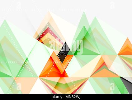 Triangular low poly vector a4 size geometric abstract template. Triangular low poly vector a4 size geometric abstract template. Multicolored triangles on light background, futuristic techno or business design Stock Vector