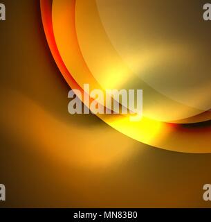 Digital illustration, glowing waves and circles. Vector digital illustration, glowing waves and circles Stock Vector