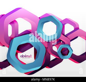 Overlapping hexagons design background. Overlapping hexagons vector design background Stock Vector