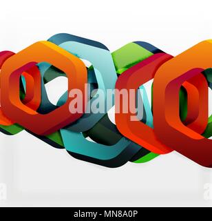Overlapping hexagons design background. Overlapping hexagons vector design background Stock Vector