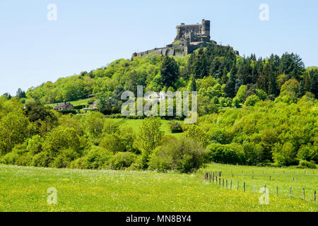 Chateau de Murol; the castle is an important tourist site. France. Stock Photo