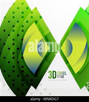 Swirl and wave 3d effect objects, abstract template vector design. Swirl and wave 3d effect objects, abstract template vector design. Overlapping waves on white background Stock Vector