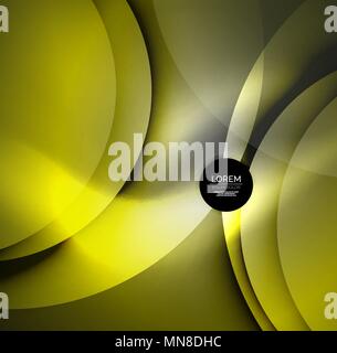 Digital illustration, glowing waves and circles. Vector digital illustration, glowing waves and circles Stock Vector