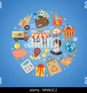 Shopping and Delivery Concept Stock Vector