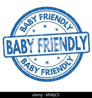 Baby friendly grunge rubber stamp on white background, vector illustration Stock Vector
