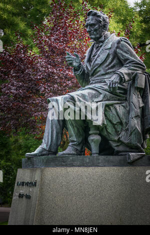 Statue of Johann Evangelist Purkinje in Prague Stock Photo