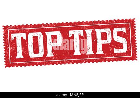 Top tips grunge rubber stamp on white background, vector illustration Stock Vector