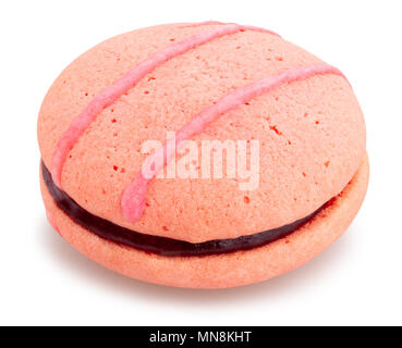 pink macarons cookies path isolated Stock Photo