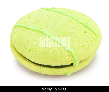 green macarons cookies path isolated Stock Photo