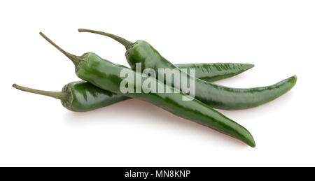 green chili pepper path isolated Stock Photo
