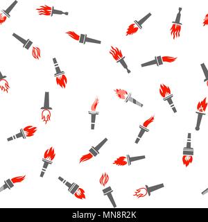 Different Torch Silhouette Seamless Pattern Stock Vector
