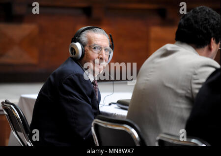 Former Guatemalan dictator Efrain Rios Montt during his genocide trial in the Supreme Court of Justice Guatemala CIty March 19, 2013. Stock Photo
