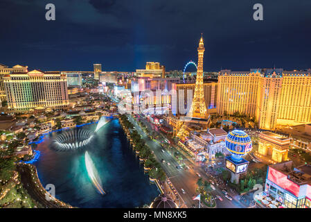 Las Vegas strip at night Stock Photo