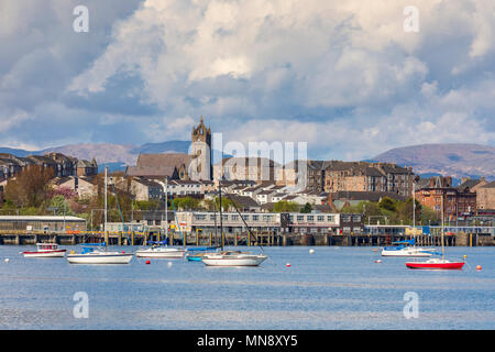 Gourock harbour, Firth of Clyde, near Glasgow, Renfrewshire, Scotland, UK Stock Photo