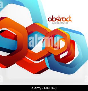 Overlapping hexagons design background. Overlapping hexagons vector design background Stock Vector
