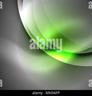 Digital illustration, glowing waves and circles. Vector digital illustration, glowing waves and circles Stock Vector