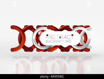 Modern 3d ring vector abstract background. Modern 3d ring composition in grey and white space, vector abstract background Stock Vector