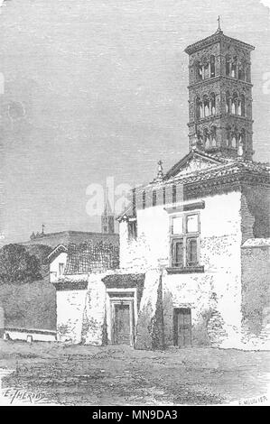 ROME. Convent of Santa Pudenziana 1872 old antique vintage print picture Stock Photo
