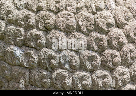 detail of a carved stone head Stock Photo