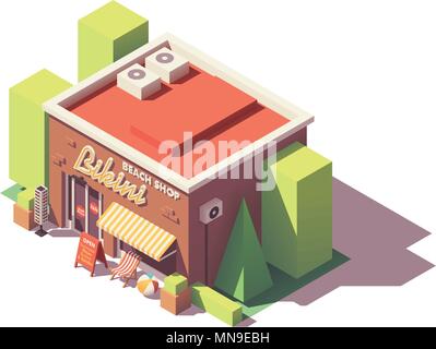 Vector isometric beach shop Stock Vector