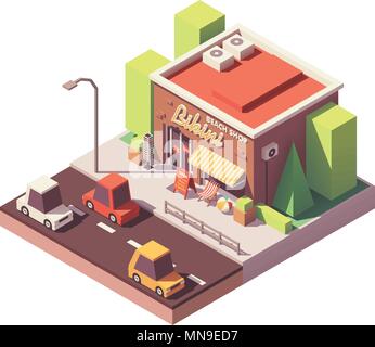 Vector isometric beach shop Stock Vector