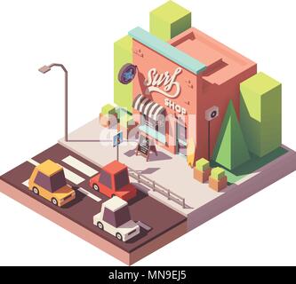 Vector isometric surf shop Stock Vector Image & Art - Alamy