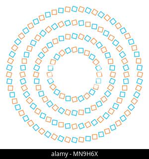 Optical illusion, colorful blocks, different shapes Stock Vector