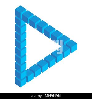 Optical illusion, colorful blocks, different shapes Stock Vector