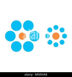 Optical illusion, colorful blocks, different shapes Stock Vector