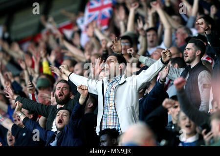 Stoke City fans during the Premier League match Stock Photo