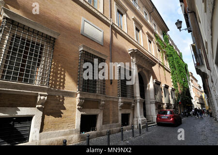 Italy, Rome, Palazzo Baldassini, a palace in Rome designed by the Renaissance architect Antonio da Sangallo the Younger in about 1516-1519 Stock Photo
