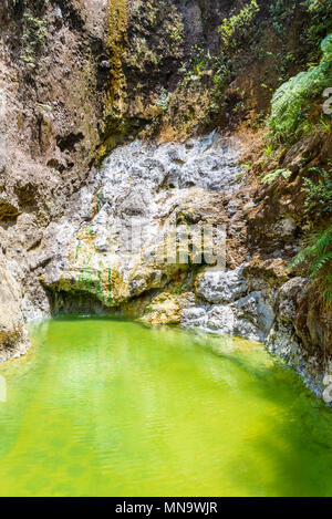 Natural pool of Fuentes Georginas - hot springs around Zunil and Quetzaltenango - Xela, Guatemala Stock Photo