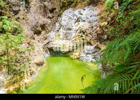 Natural pool of Fuentes Georginas - hot springs around Zunil and Quetzaltenango - Xela, Guatemala Stock Photo