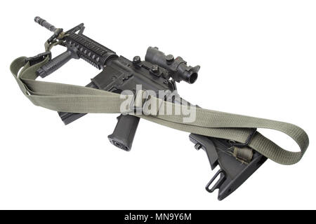 M4 carbine with silencer isolated on a white background Stock Photo