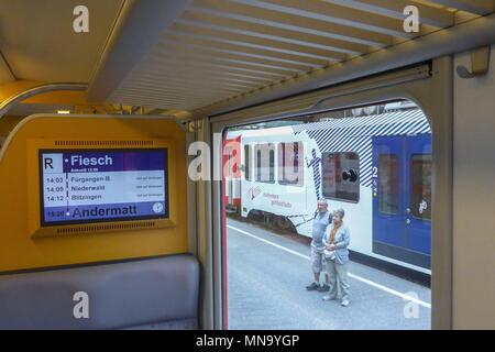 Switzerland Wallis SSB train - June 2017 | usage worldwide Stock Photo