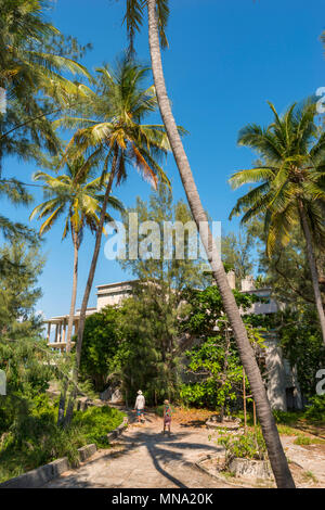 The crumbling ruins of Santa Carolina Hotel on Paradise Island, Bazaruto archipelago, Mozambique. Stock Photo