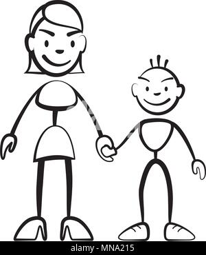 mom and dad stick figures