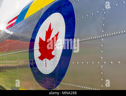 Detail from thhe RCAF airplane CC-129 Douglas Dakota  at CFB Greenwood, Greenwood, Nova Scotia, Canada. Stock Photo