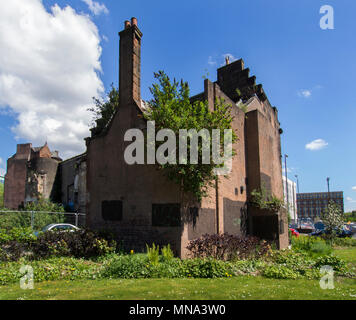 GLASGOW, SCOTLAND - MAY 13th 2018: The side of the Civic Room, which is an art gallery on the oldest street in Glasgow. Stock Photo