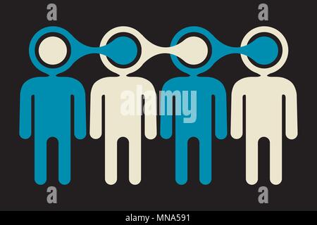 p2p viral information  spreading , social connectivity concept Stock Vector