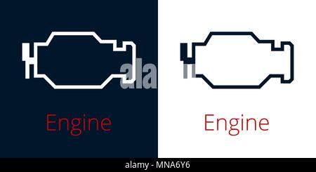 Engine line icon, outline vector sign, linear style pictogram isolated on white. Symbol illustration. Editable stroke. Stock Vector