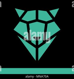 Wolf head on black background. low poly. geometrical figure. vector illustration Stock Vector